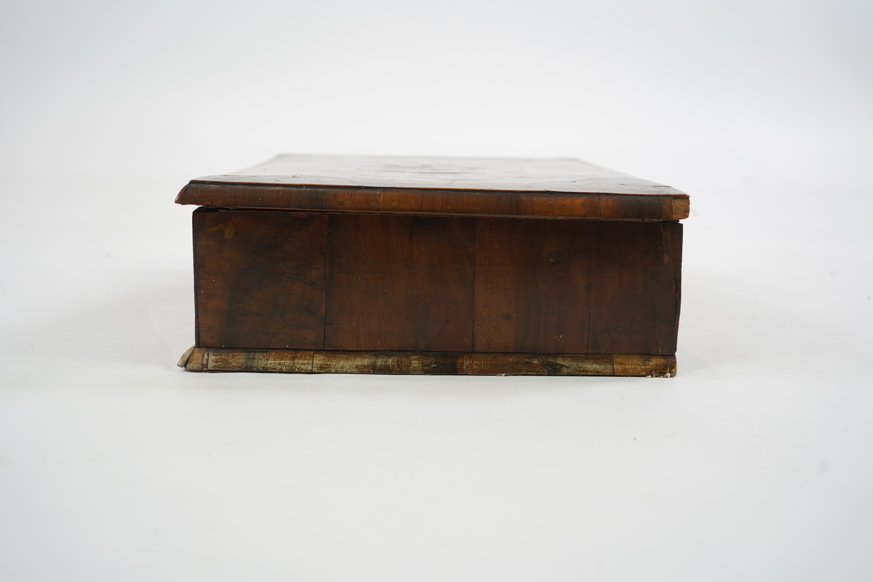 A William and Mary oyster olivewood veneered lace box